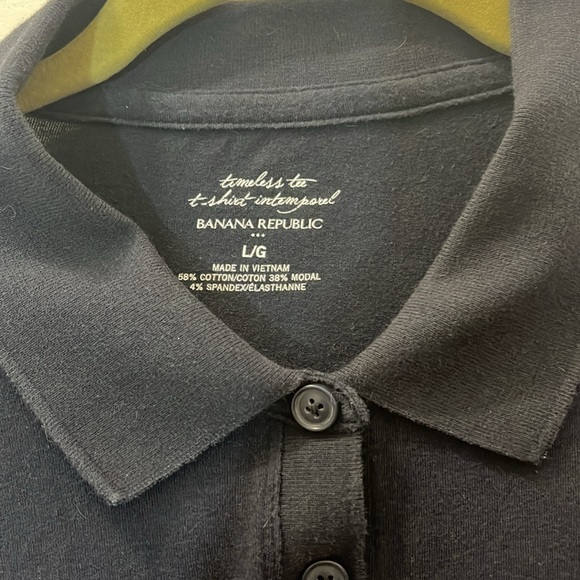 Banana Republic Polo Timeless tee intemporel shirt polo Navy large - Picture 4 of 7